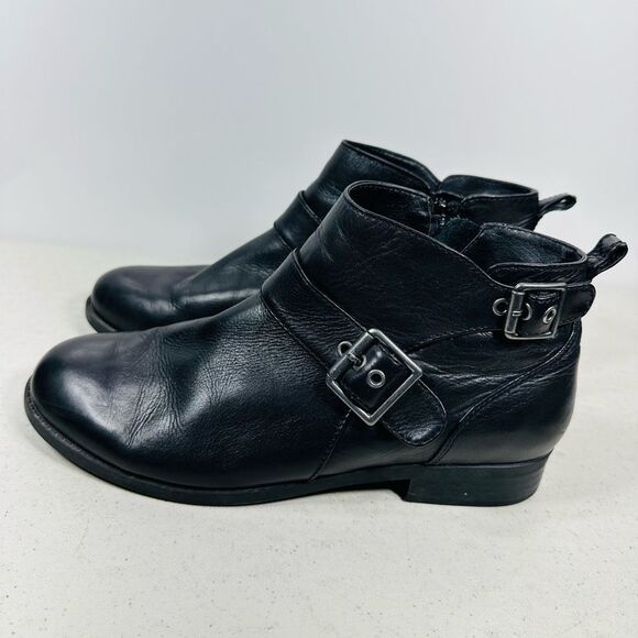 Vionic logan women’s size 9 black leather zip up ankle boots SFB - Picture 4 of 8
